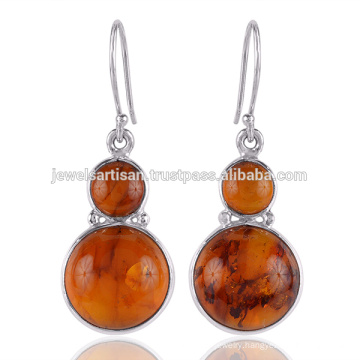 Beautiful Amber Gemstone 925 Sterling Silver Earring